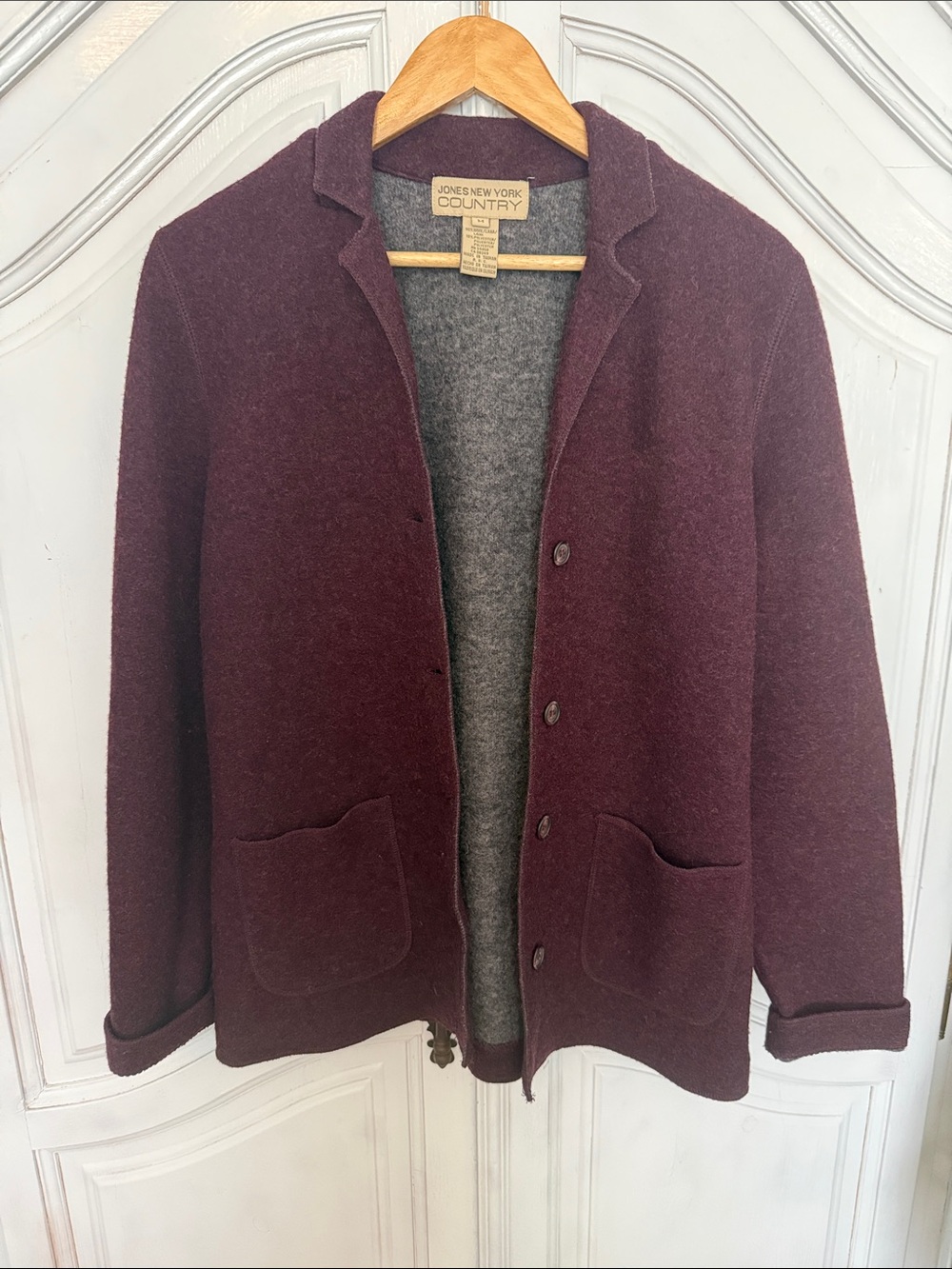 Jones New York Country Vtg Wool Blend Blazer Equestrian Heritage Ranch 90's M